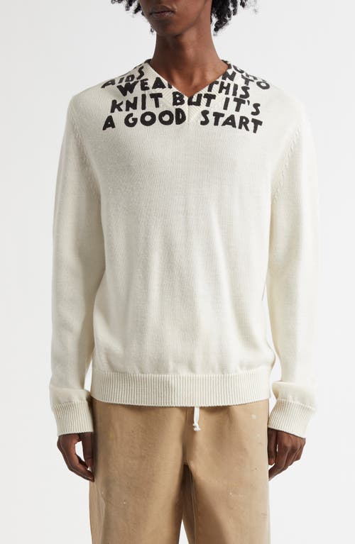 MM6 Maison Margiela MM6 Maison Margiela Virgin Wool Blend V-Neck Sweater