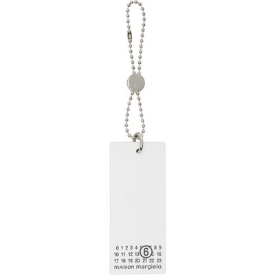 MM6 Maison Margiela MM6 Maison Margiela White 'Numeric Tag' Bag Charm