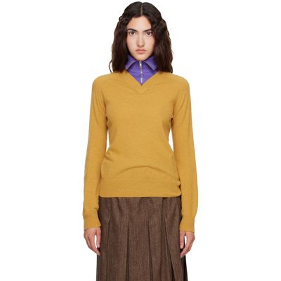 MM6 Maison Margiela MM6 Maison Margiela Yellow Layered Neckline Sweater