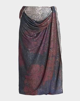 MM6 Maison Margiela Sequined Draped Midi Skirt