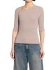 MM6 Maison Margiela Women's Asymmetric Rib-Knit Cotton-Blend Top - 3