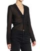 MM6 Maison Margiela Women's Chiffon Gathered Zip-Front Top - 4