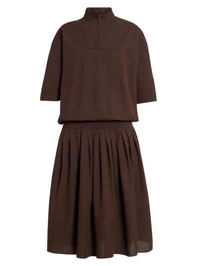 MM6 Maison Margiela Women's Cotton-Wool Canvas Midi Dress