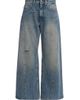 MM6 Maison Margiela Women's Exposed-Seam Distressed Wide-Leg Jeans - 1