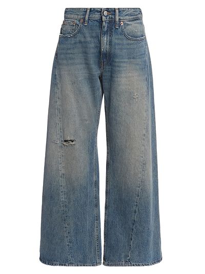 MM6 Maison Margiela Women's Exposed-Seam Distressed Wide-Leg Jeans