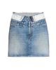 MM6 Maison Margiela Women's Layered-Waist Denim Mini Skirt - 1