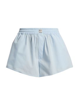 MM6 Maison Margiela Women's Logo Poplin Boxer-Style Shorts