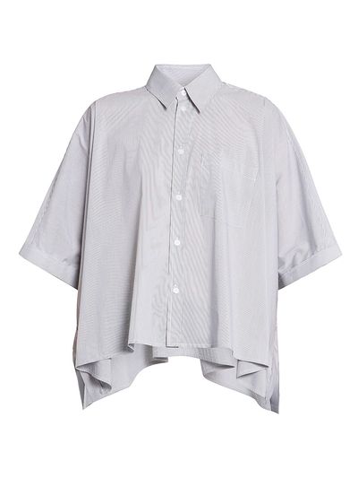 MM6 Maison Margiela Women's Pinstriped Cotton-Blend Poplin Shirt