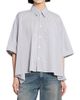 MM6 Maison Margiela Women's Pinstriped Cotton-Blend Poplin Shirt - 3
