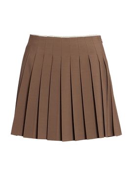MM6 Maison Margiela Women's Pleated Wool-Blend Miniskirt