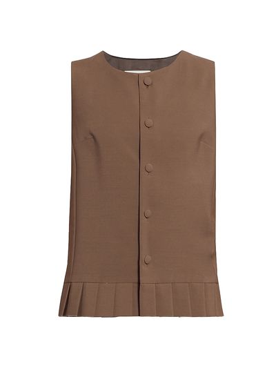MM6 Maison Margiela Women's Pleated Wool-Blend Tunic Top