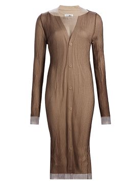 MM6 Maison Margiela Women's Rib-Knit Button Cardigan Dress