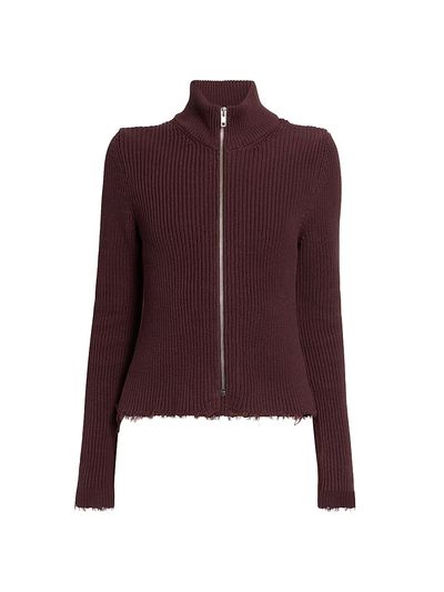 MM6 Maison Margiela Women's Sports Rib-Knit Cotton Jacket