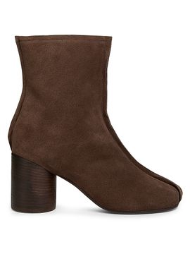 MM6 Maison Margiela Women's Stitch 70MM Central-Seam Suede Ankle Boots