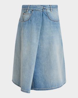 MM6 Maison Margiela Wrap Denim Midi Skirt