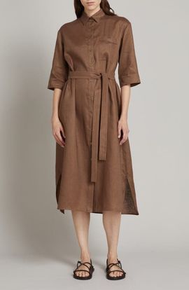 MM by Max Mara MM by Max Mara Tabella Belted Linen Shirtdress