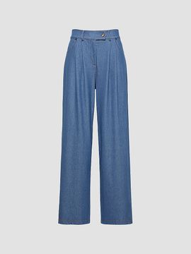 MM Max Mara Women's Denim Effect Jersey Loose Fit Trousers