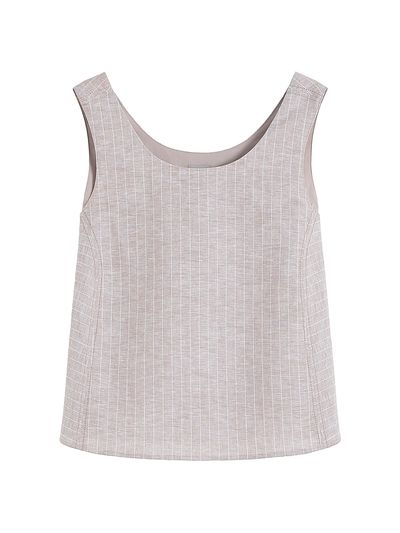 MM Max Mara Women's Flared Cotton and Linen Canvas Top