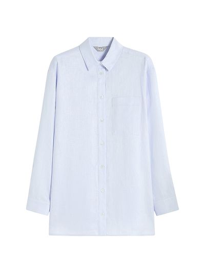 MM Max Mara Women's Oversized Linen Canvas Shirt
