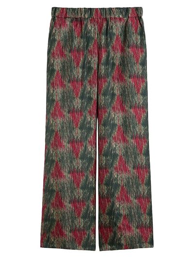 MM Max Mara Women's Printed Silk Palazzo Trousers