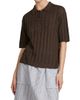 MM Max Mara Women's Rib Knit Linen Yarn Polo Shirt - 3