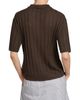 MM Max Mara Women's Rib Knit Linen Yarn Polo Shirt - 4