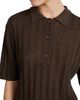 MM Max Mara Women's Rib Knit Linen Yarn Polo Shirt - 5