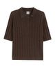 MM Max Mara Women's Rib Knit Linen Yarn Polo Shirt - 6