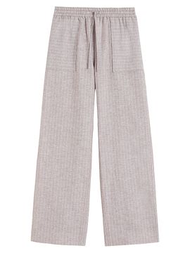 MM Max Mara Women's Striped Cotton and Linen Trousers