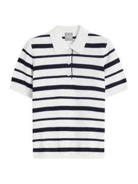 MM Max Mara Women's Striped Cotton Polo Shirt