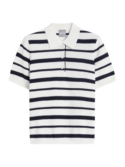 MM Max Mara Women's Striped Cotton Polo Shirt