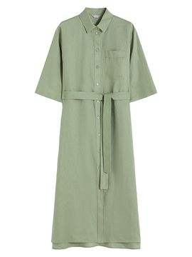 MM Max Mara Women's Washed Linen Shirt Dress