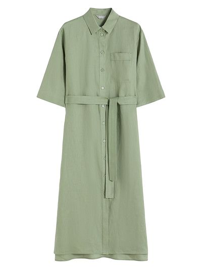 MM Max Mara Women's Washed Linen Shirt Dress