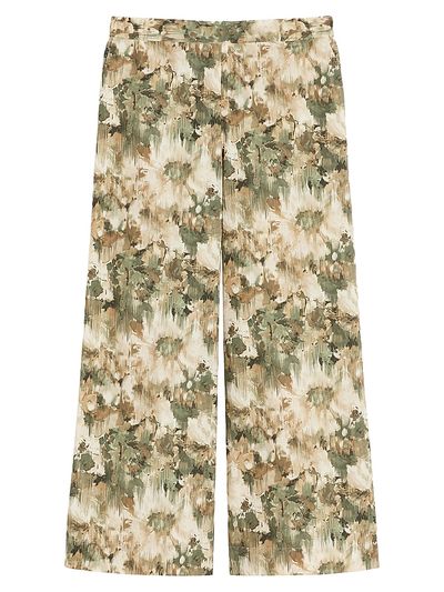 MM Max Mara Women's Wide Fit Printed Cotton Trousers
