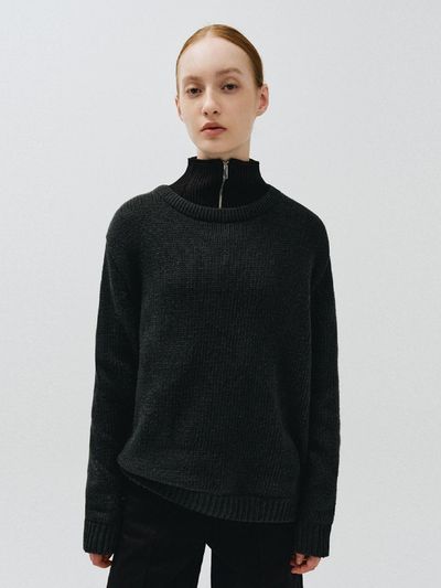 MMAK OVER SIZED ROUND KNIT, KHAKI