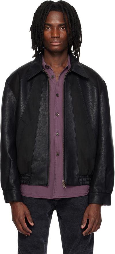 MMIC MMIC Black Rodeo Faux-Leather Jacket