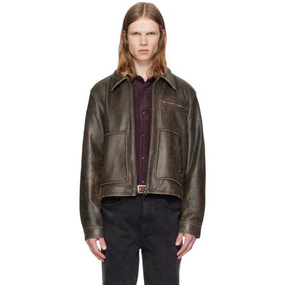MMIC MMIC Brown Aged Leather Jacket