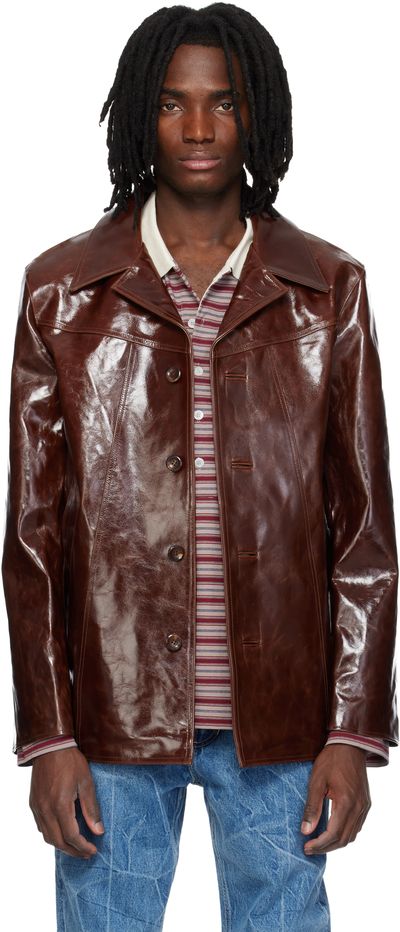MMIC MMIC Brown Boulevard Leather Coat