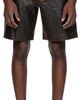 MMIC MMIC Brown Deadend Leather Shorts - 1