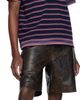 MMIC MMIC Brown Deadend Leather Shorts - 4