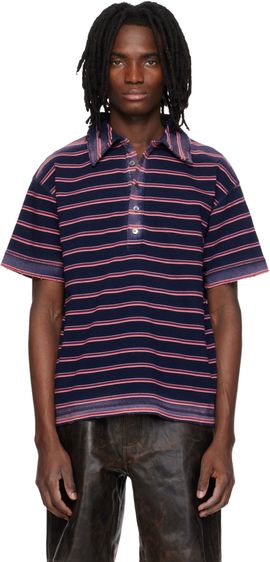 MMIC MMIC Navy & Pink Sunstripe Polo