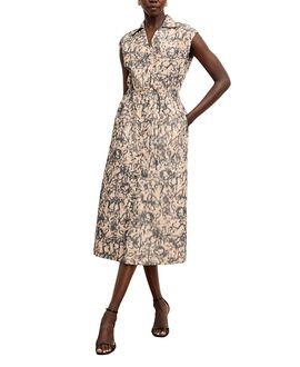 M.m.lafleur M. m.LaFleur Cira Women's Warped Floral Shirt Dress