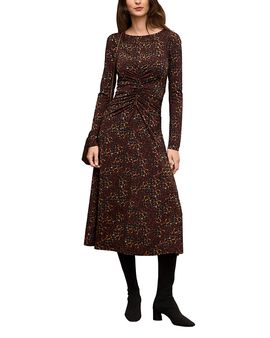 M.m.lafleur M. m.LaFleur Johnna Printed Jersey Ruched Dress