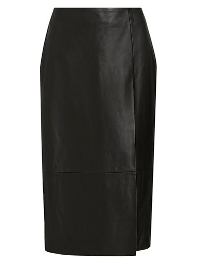 Mônot Women's Leather Pencil Midi-Skirt