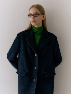 MOAT 3 BUTTON FUR SINGLE COAT (dark navy)