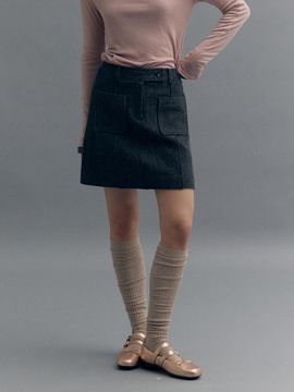 MOAT AUTUMN POCKET MINI SKIRT (dust gray)