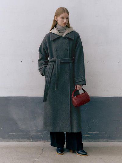 MOAT BIG COLLAR MAXY COAT (ash gray)