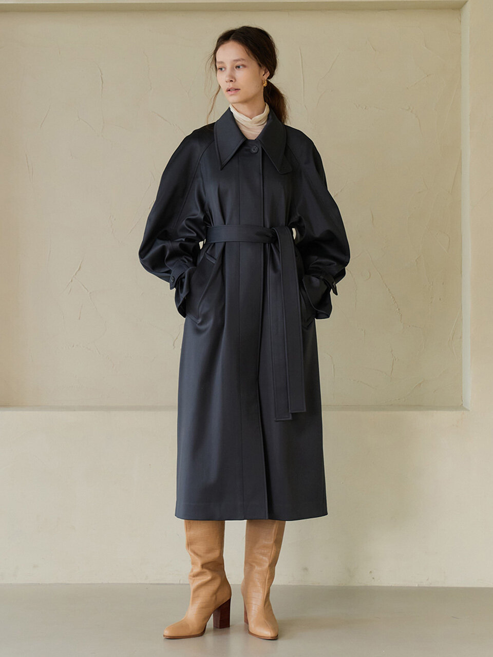 MOAT Cocoon Balmacaan Trench Coat (Ash Gray)