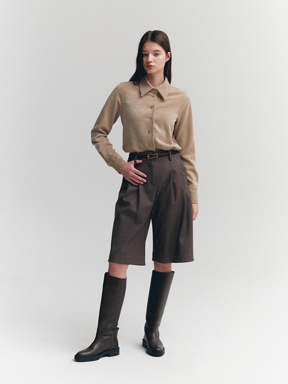 MOAT CORDUROY SLIM SHIRT(MOCHA BEIGE)