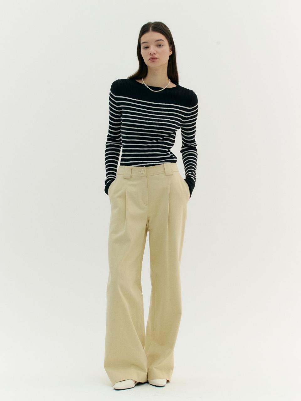 MOAT DENIM ONE-TUCK WIDE PANTS